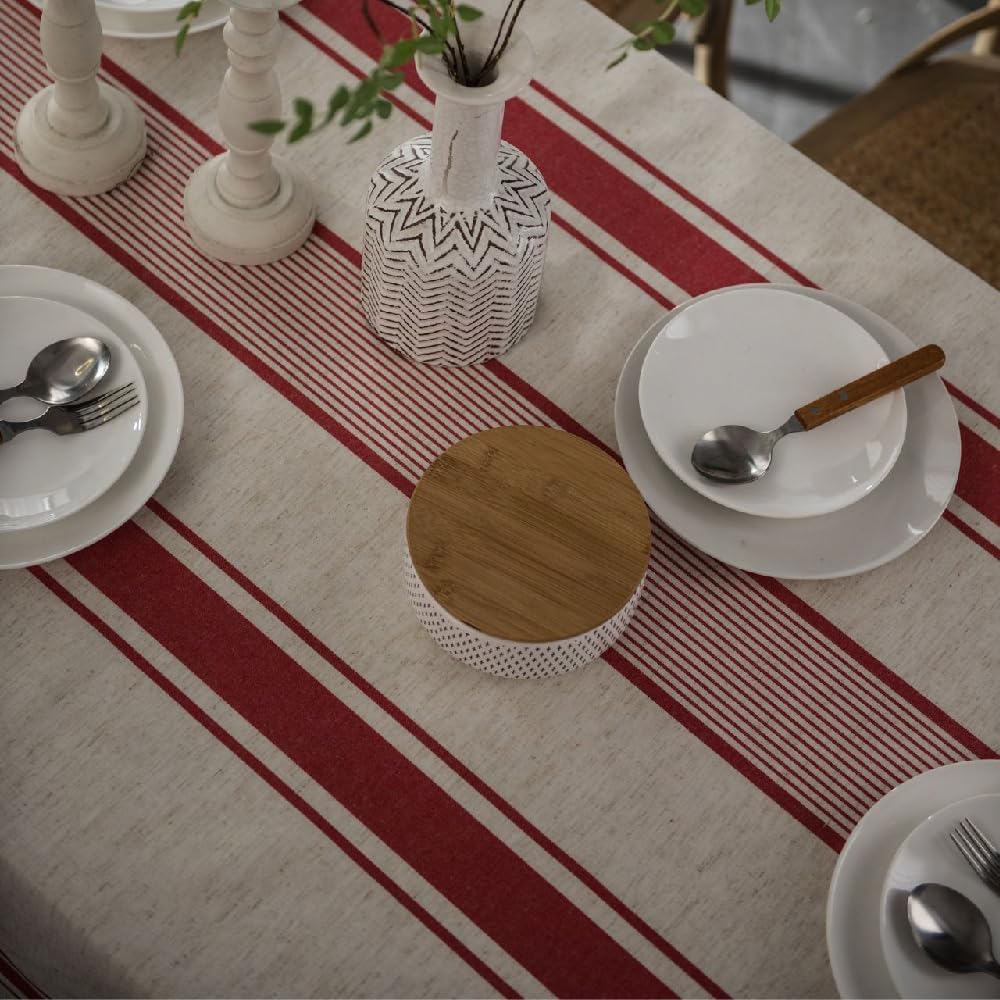 Striped Cotton Linen Tablecloth for Dining Tables - Image 2