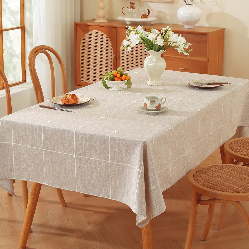Rustic Cotton Rectangular Tablecloth for Seasonal Dining