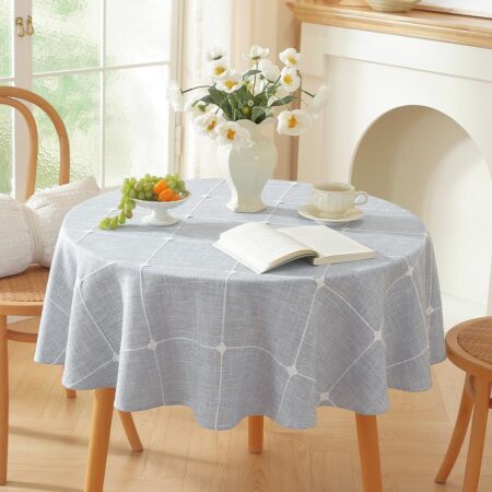 Round Linen Tablecloth for Dining Tables