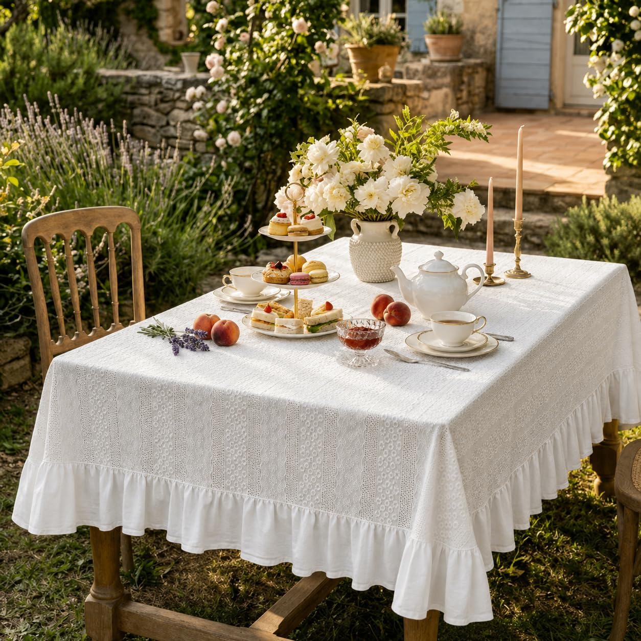 Washable Cotton Rectangular Tablecloth - Image 2