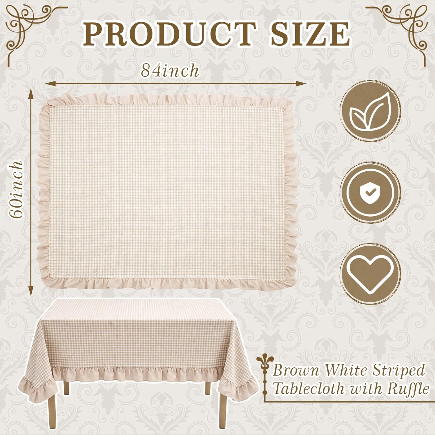 Plaid Ruffled Rectangular Tablecloth - Image 2