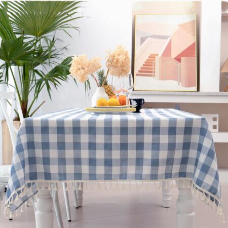 Gingham Rectangular Tablecloth for Dining Tables