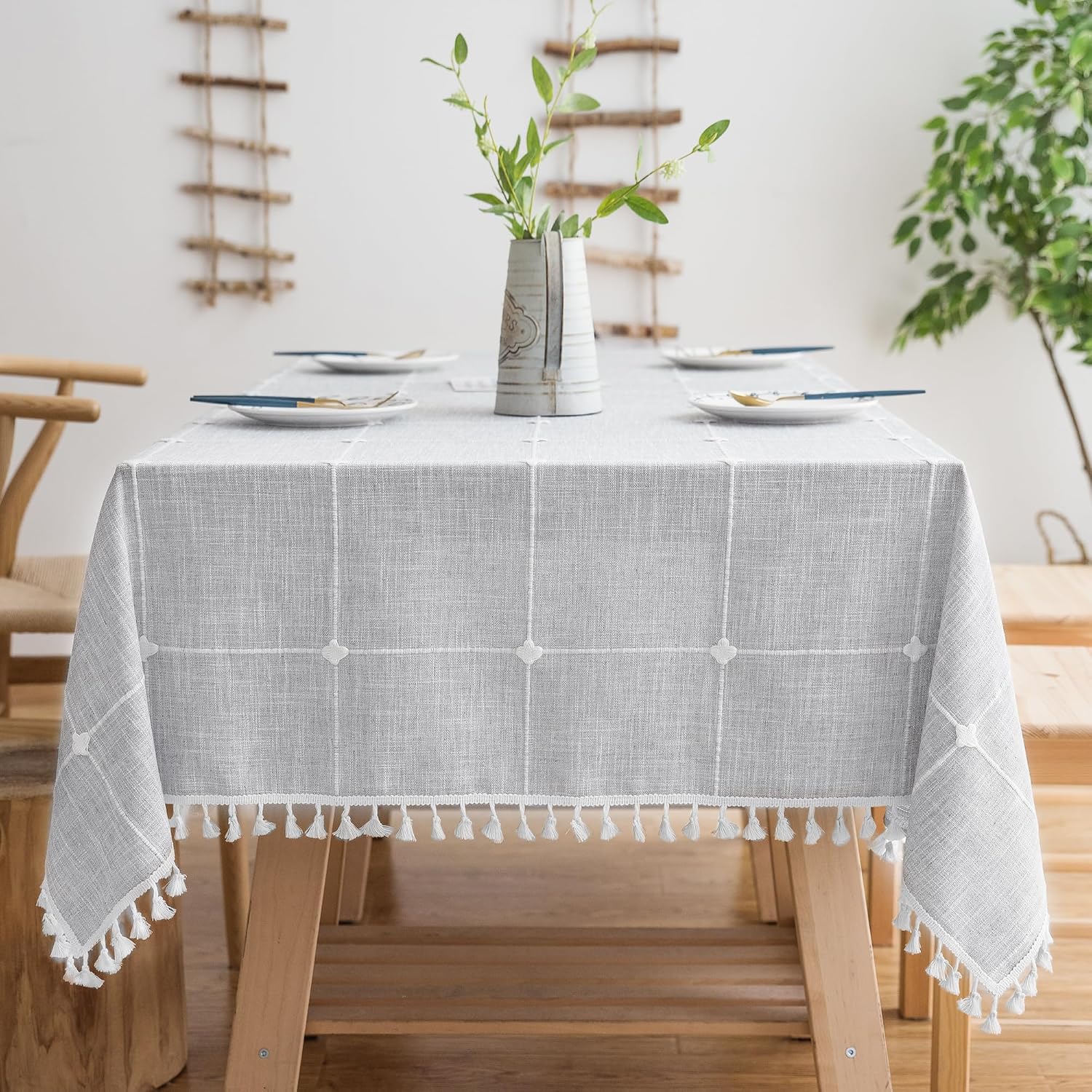 Cotton Rectangular Tablecloth for Large Dining Tables