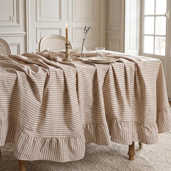 Textured Linen Rectangular Tablecloth