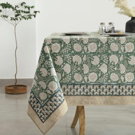 Floral Printed Cotton Rectangular Tablecloth
